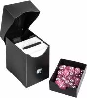 Пластиковая коробочка Blackfire с отделением для кубов - Чёрная (80+ карт)