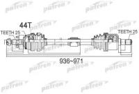 Полуось передний мост справа 25X936X71,8X25 ABS:44T HYUNDAI COUPE [CB] 01 - ELANTRA [CA] 00 - Patron PDS0487