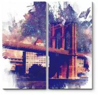 Модульная картина Бруклинский мост, Нью-Йорк 40x40