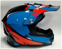 Шлем кроссовый HIZER B6196 (L)#4 BLUE/RED