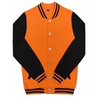 Куртка бомбер / Street Style / Varsity Classic Jacket V 2 / оранжевый с чёрными рукавами / (XL)