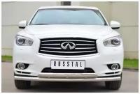 INFINITI JX35-QX60 2013-2016 Защита переднего бампера d63 (секции) 75х42 (дуга)