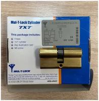 Цилиндр Mul-t-lock 7x7 ключ-ключ (размер 31х31 мм) - Латунь, Флажок