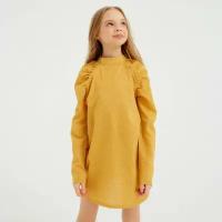 Платье Minaku Cotton collection 7576059 для девочки, цвет горчица, размер 146 см