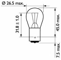 Лампа накаливания для грузовых автомобилей 10шт в упаковке P21W 24V 21W BA15S PHILIPS 13498CP
