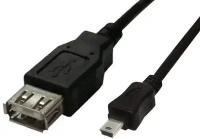 Кабель Buro USB - miniUSB (OTG_MINI), 0.2 м, черный