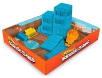 Kinetic Sand 71417 Кинетический песок Игровой набор с формочками Construction Zone (синий) 285 г