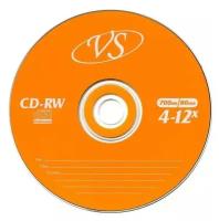 Диск CD-RW VS 700Mb/80min, 4 шт (конверт)