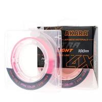 Шнур рыболовный плетеный Akara Ultra Light Pink 100 м 0,08