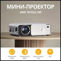 UNIC T6 Мини-проектор 1920x1080 Full HD, светодиодный,3D, Android, Wi-Fi, для кино и игр