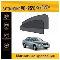 Каркасные автошторки ALTEO PREMIUM на Nissan Almera Classic (B10) (2006-2012) седан на передние двери на магнитах с затемнением 90-95%