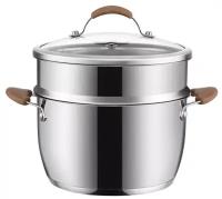 Кастрюля для супа из нержавеющей стали с пароваркой Xiaomi Mensarjor Stainless Steel Steamer