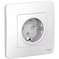 Розетка Schneider ElectricBLNRS001111 Blanca, 16 А, с защитной шторкой, с заземлением, белый