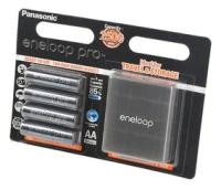 Аккумуляторы с низким саморазрядом на 2500мАч тип АА+ футляр (блистер 4шт - цена за блистер) - eneloop pro BK-3HCDEC4BE 2500мАч BL4 (Panasonic) (код заказа 15324)
