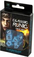 Набор кубиков Q-workshop Classic Runic Glacier & black Dice Set (7)