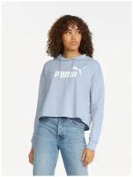 Толстовка, PUMA ESS Cropped Logo Hoodie TR, Женская, размер L; Arctic Ice