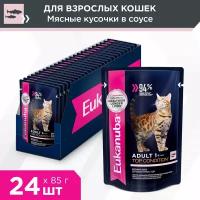 Корм для кошек Eukanuba Adult Top Condition влажный рацион с лососем в соусе, 24х85г