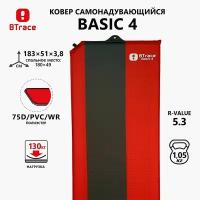 Коврик самонадувающийся BTrace Basic 4,183*51*3,8 см (Красный/Серый)