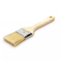 Кисть-флейца 50мм, толщина 14мм, натуральная щетина, деревянная ручка (Россия)