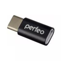 Переходник Perfeo micro USB with Type-C (PF-VI-O005 Black) чёрный