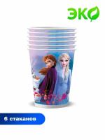 Frozen 2\ Холодное сердце 2. Набор одноразовых бумажных стаканов, Эльза и Анна 3, 6 шт*250 мл ND PLAY
