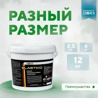 Краска резиновая акриловая ELASTIKO DEKO 2,5 кг Без запаха База С Прозрачная Колеруется в яркие и насыщенные тона Для шиферных крыш Водостойкая Для наружных и внутренних работ