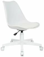 Кресло CH-W333 белый сиденье молочный Velvet 20 крестов. пластик белый / Офисное кресло для оператора, персонала, школьника, для дома