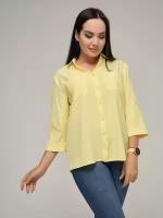 DISORELLE/ Элегантная женская рубашка с карманами, рукав укороченный, цвет лимонный, размер 54