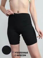 Трусы женские Чебоксарский трикотаж панталоны с начесом 6050 размер 56 цвет черный