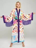 Пляжный халат в стиле кимоно женский, пляжное кимоно