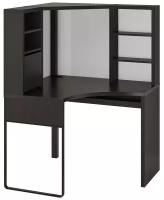 ИКЕА компьютерный стол Микке, цвет: черно-коричневый