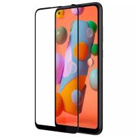 Защитное стекло для Samsung A11 с черной рамкой 21D (полный клей)