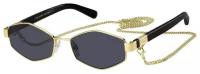 Женские солнцезащитные очки Marc Jacobs MARC 496/S J5G IR, цвет: золотой, цвет линзы: серый, прямоугольные, металл