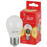 ЭРА ECO LED P45-10W-827-E27 (диод, шар, 10Вт, тепл, E27)
