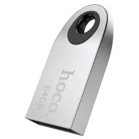 Hoco Флешка Hoco UD9 Insightful, 64 Гб, USB2.0, чт до 25 Мб/с, зап до 10 Мб/с, металл, серая