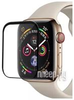 Защитная гибридная пленка 3D LuxCase для Apple Watch 4/5/6/SE 44 мм / прозрачная с черной рамкой