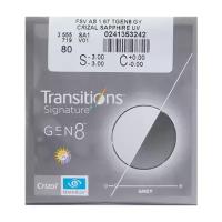 Линза Essilor 1.67 AS Stylis Transitions Gen8 Grey Crizal Sapphire UV