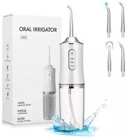 Ирригатор для полости рта портативный Oral Irrigator PPS / аппарат для чистки зубов, белый