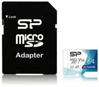 Флеш карта microSDXC 64Gb Class10 Silicon Power SP064GBSTXDU3V20AB Superior Pro Colorful + adapter