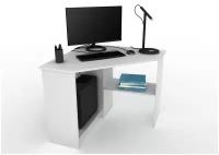 Письменный стол, компьютерный стол угловой с полками Corner 900 Белый, 90*90 см