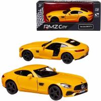 Машинка металлическая Uni-Fortune RMZ City серия 1:32 Mercedes-Benz GT S AMG 2018, цвет желтый, двери открываются