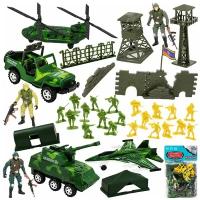 Набор военных игрушечных солдатиков и техники