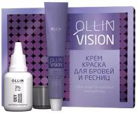 OLLIN VISION SET black (черный) Крем-краска для бровей и ресниц 20мл (в наборе)