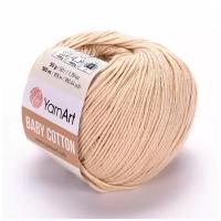 Пряжа для вязания YarnArt Baby Cotton (Бэби Коттон) - 5 мотков 404 бежевый, для детских вещей и амигуруми, 50% хлопок, 50% акрил, 165 м/50 г