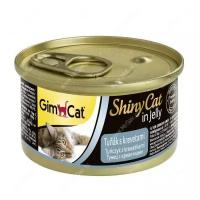 Консервы GimCat для кошек ShinyCat из тунца с креветками - 70 г