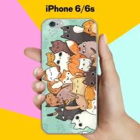 Силиконовый чехол на Apple iPhone 6/6s Много котов / для Эпл Айфон 6/6с