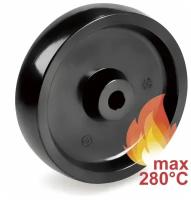 Колесо Tellure Rota 006710 под ось 15 мм, диаметр 100мм, грузоподъемность 150кг, термостойкая смола до 280С, под классическую термостойкую втулку
