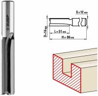 ЗУБР 14x51мм, хвостовик 12мм, фреза пазовая прямая