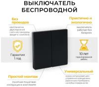 Выключатель дистанционного управления 230V 500W двухклавишный, TM82, черный, 1шт