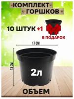 Набор горшков - 11 шт (черные) 2 л Сила Суздаля